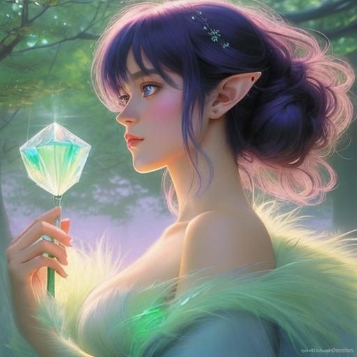Ethereal Elf Portrait in Anime Style