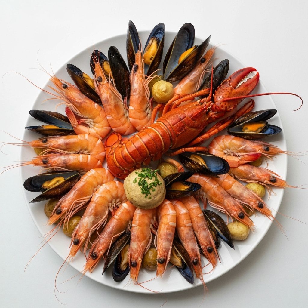 Seafood Platter as Abstract Art in Photorealistic Style