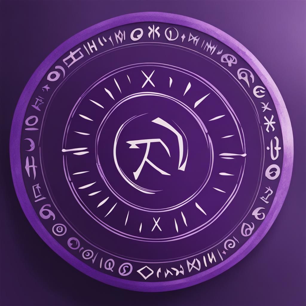 Purple Circular Rune with Magic Symbols