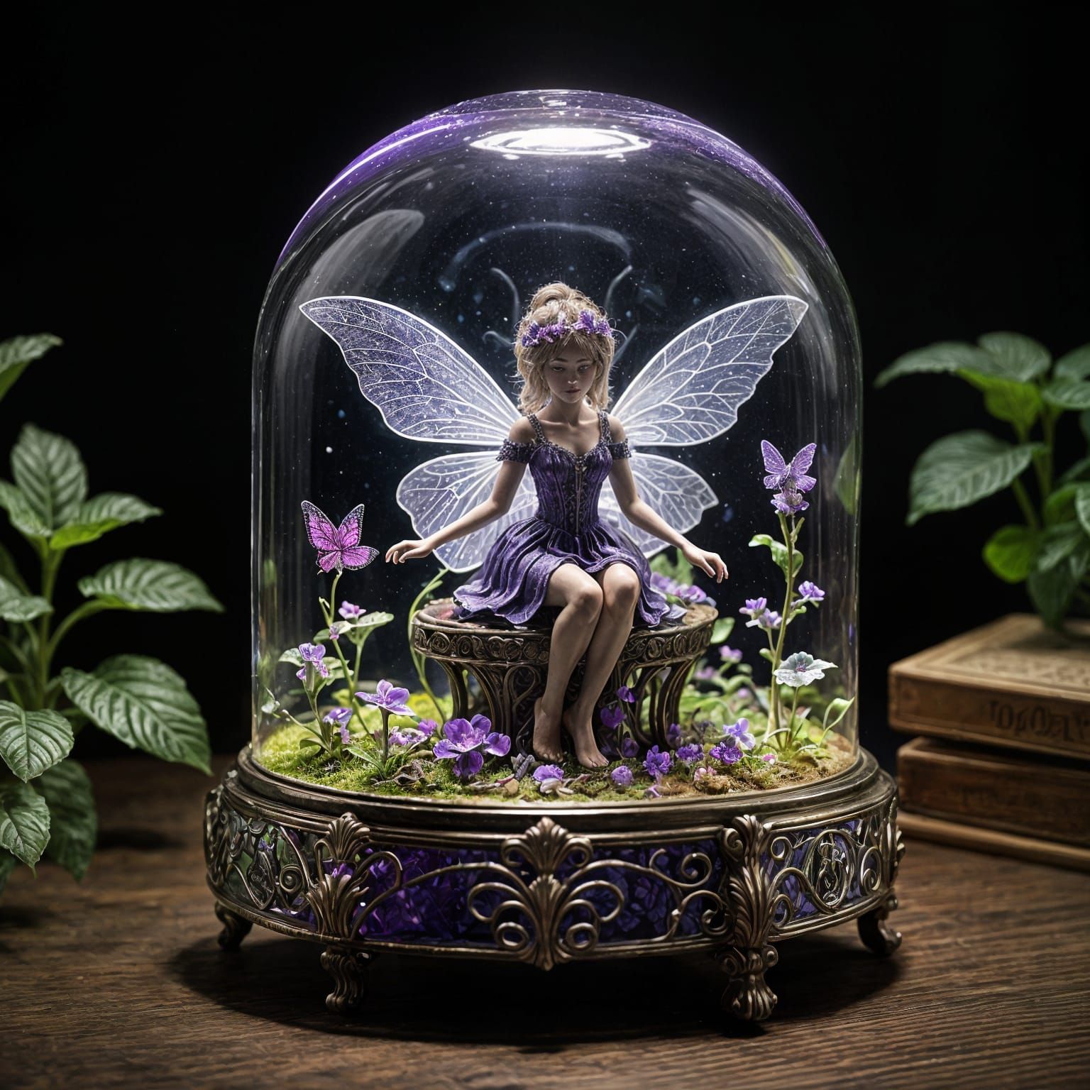 Bioluminescent Fairy in Antique Music Box