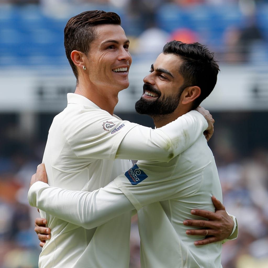 Cristiano Ronaldo and Virat Kohli Share a Hug