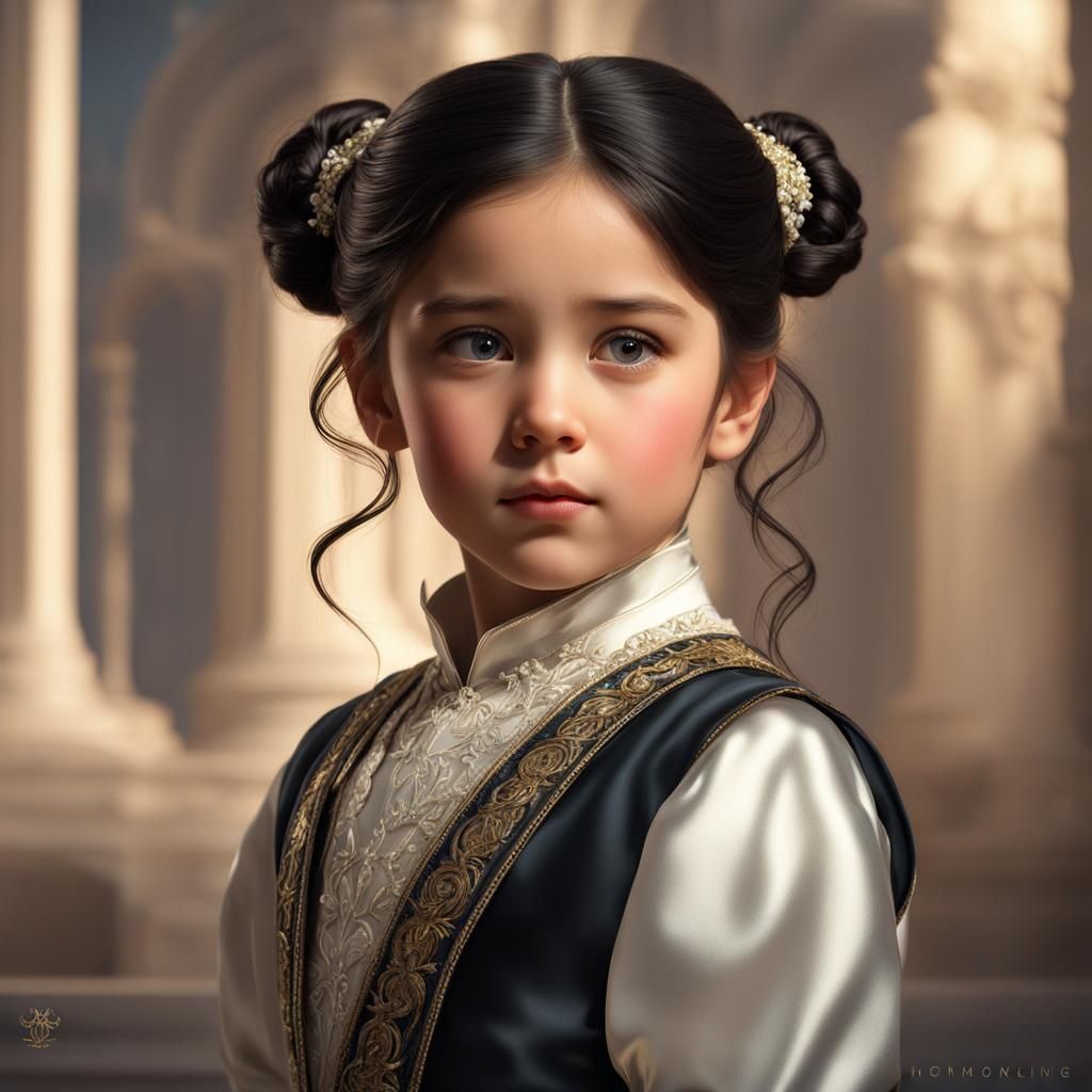 Italian Girl Portrait in Hyperdetailed Digital Art