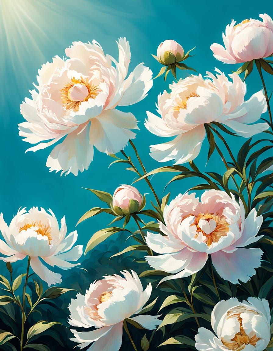 Surreal Floral Masterpiece in Whimsical Anime Style