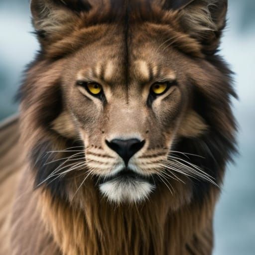 Fierce Lion-Man Warrior in Anime Style