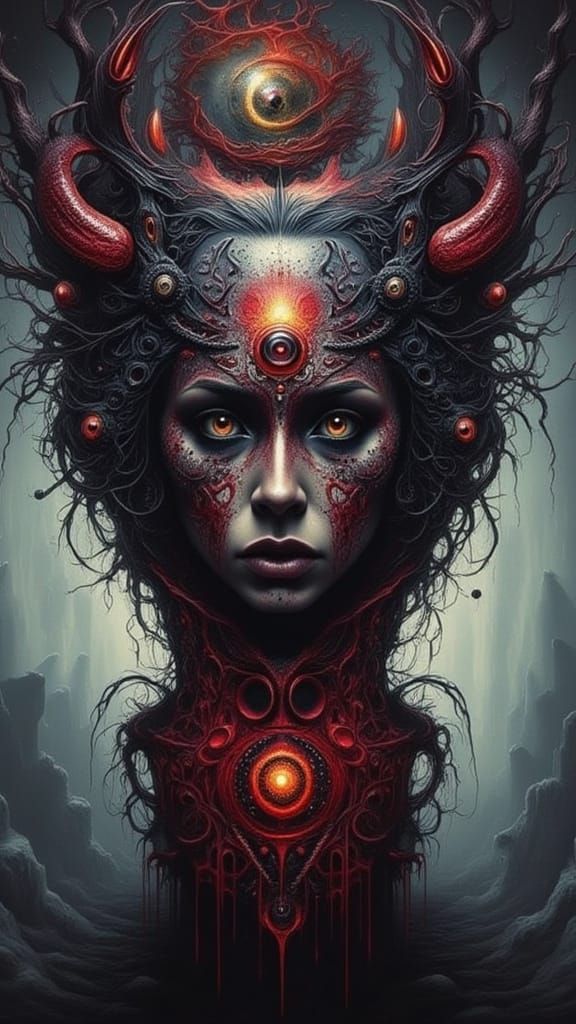 Fractal-Faced Man: Mindscape of Human Agony and Ecstasy