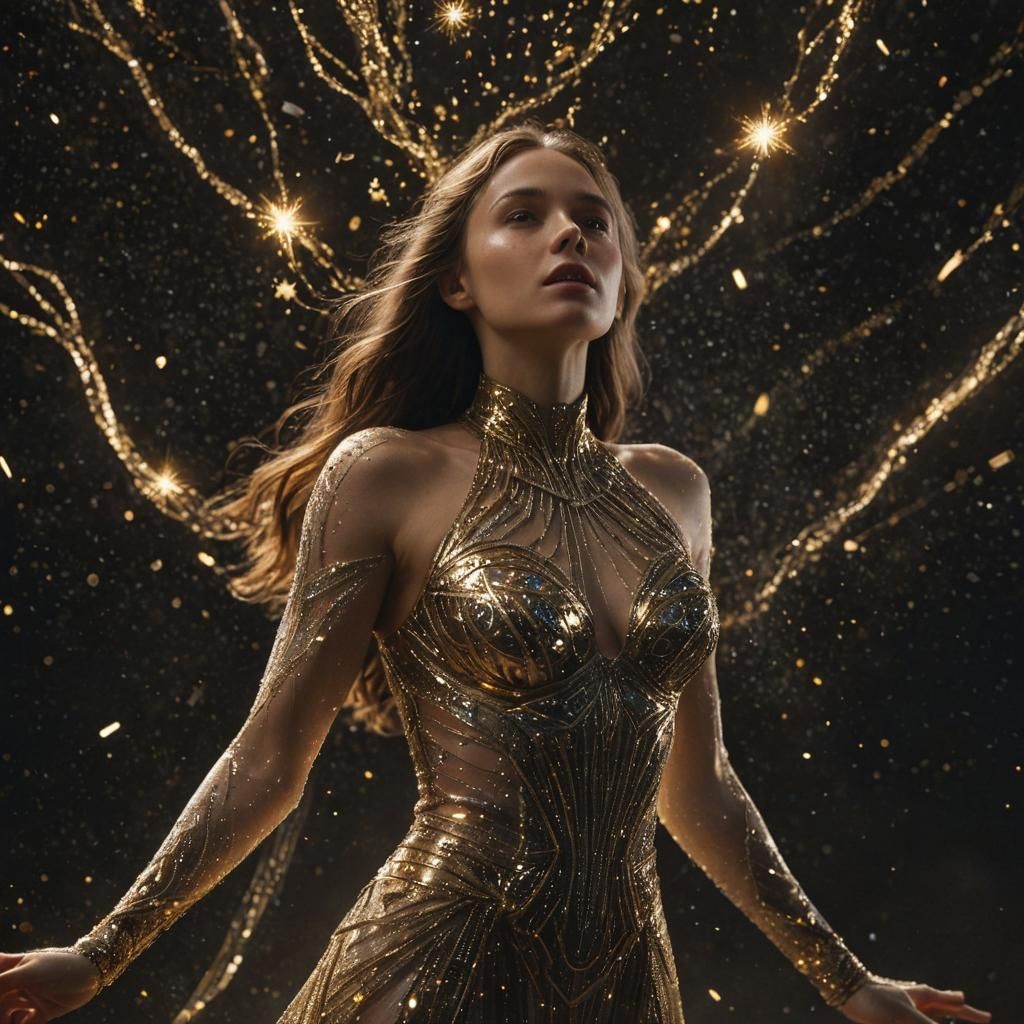Stardust Woman Portrait in Ethereal Lighting