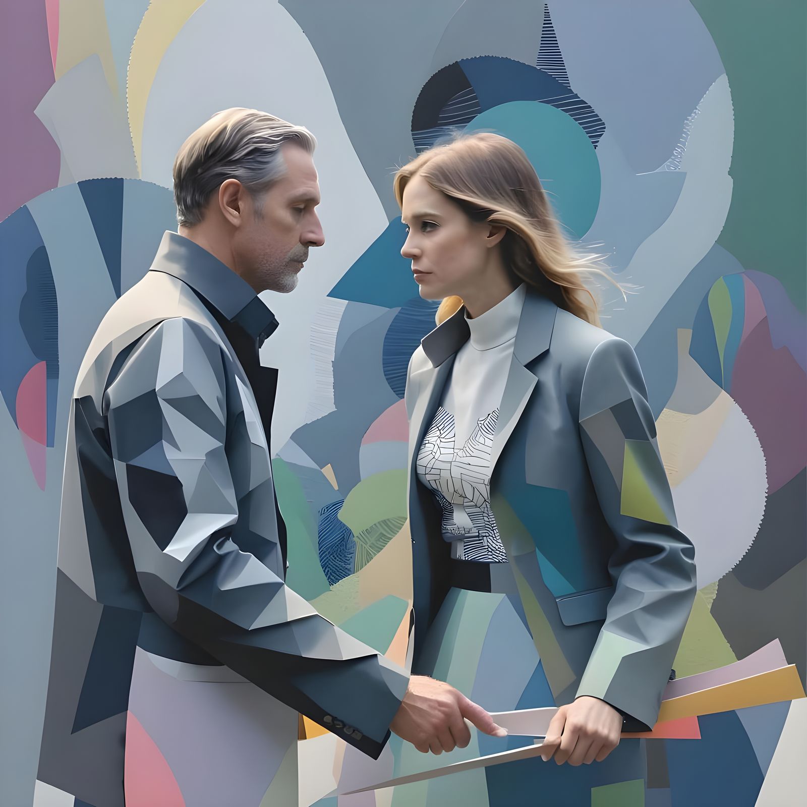 Abstract Paper Tree Sculpture with Embossed Lines