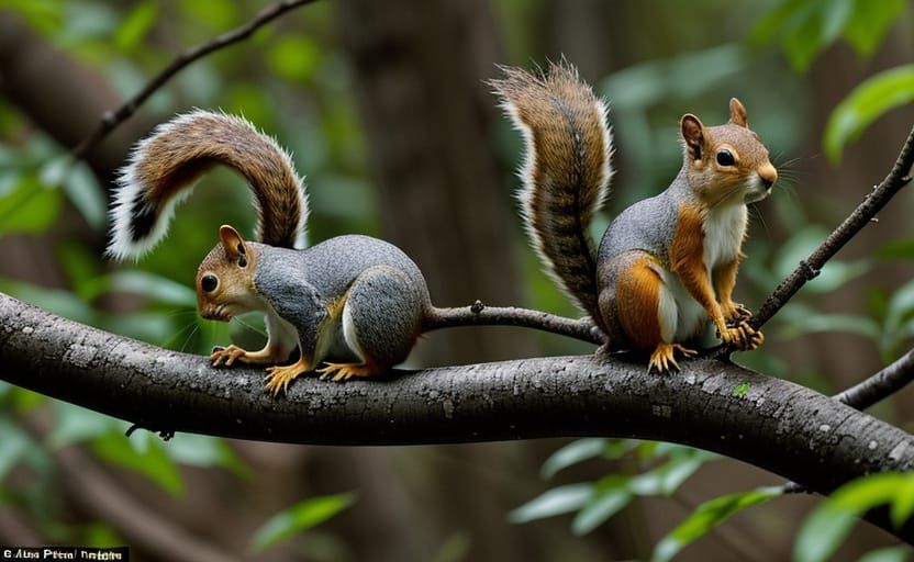 Prevost's squirrels, also known as Asian tri-coloured squirr...