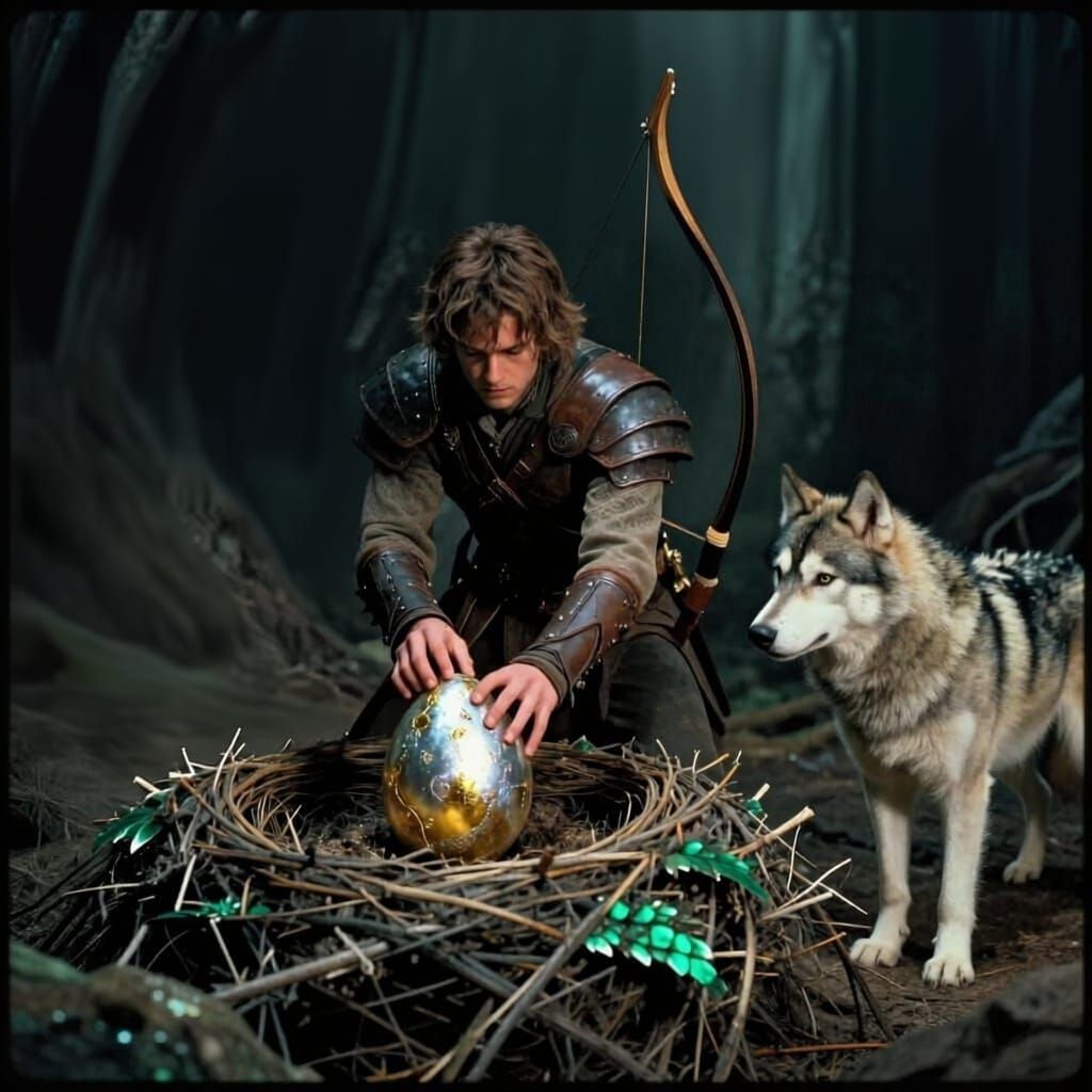 Rogue Steals Dragon Egg With Husky Wolf Companion