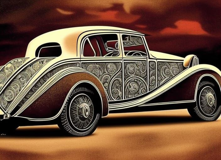 Vintage Car Art Deco Detail: Harlem Renaissance Style