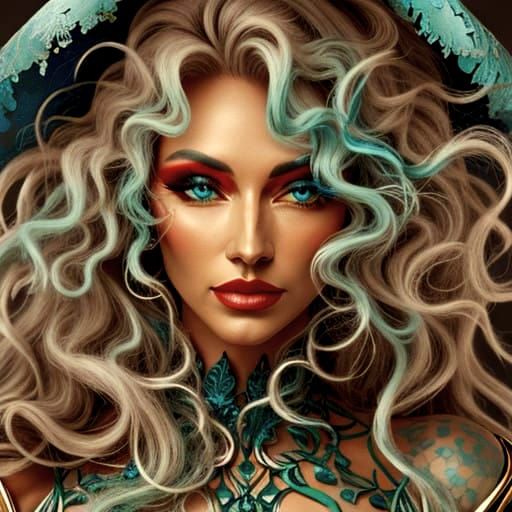 A Polychromatic Landscape in Vibrant Blues and Greens