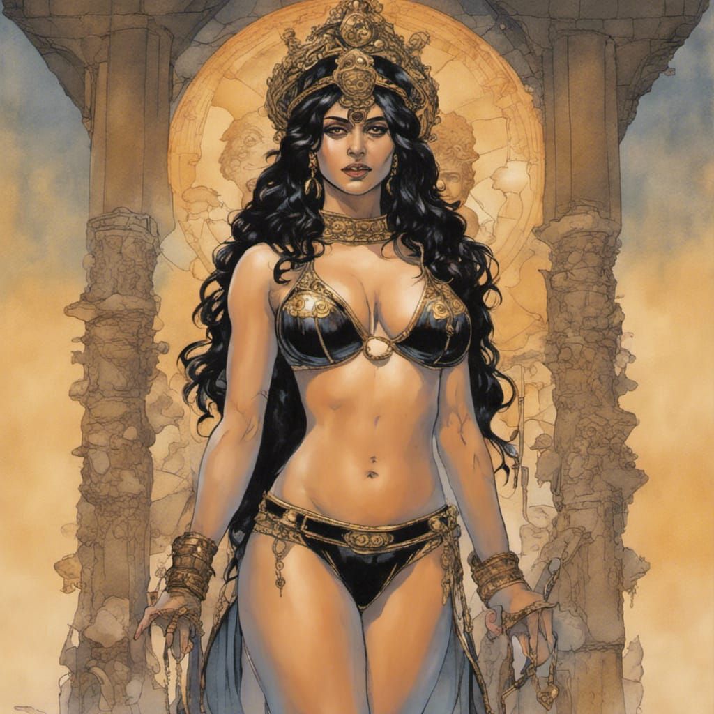 Kali Priestess in Manara Art Style