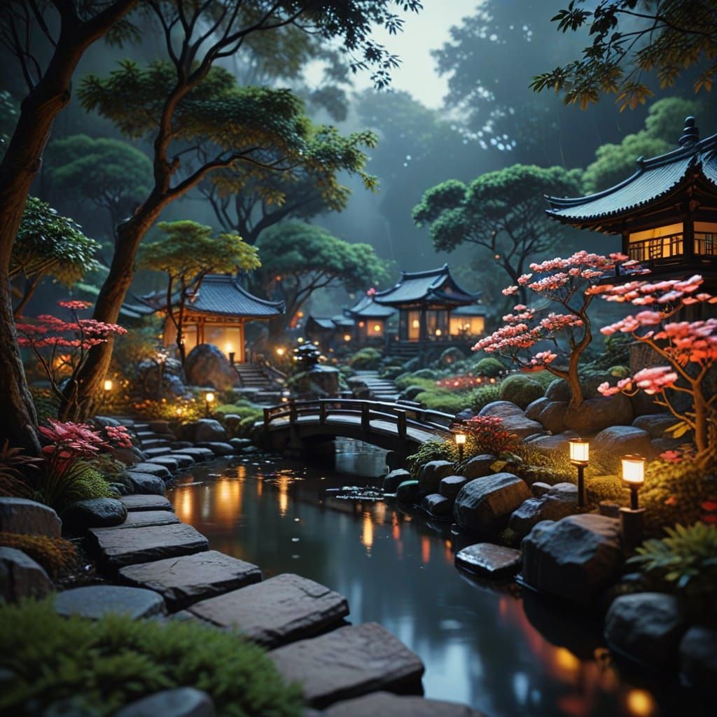 Animated Figures in Relief: Gouache Masterpiece in Japanese ...