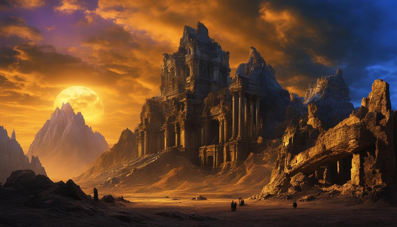 Apocalyptic Prehistoric World in Dramatic Lighting