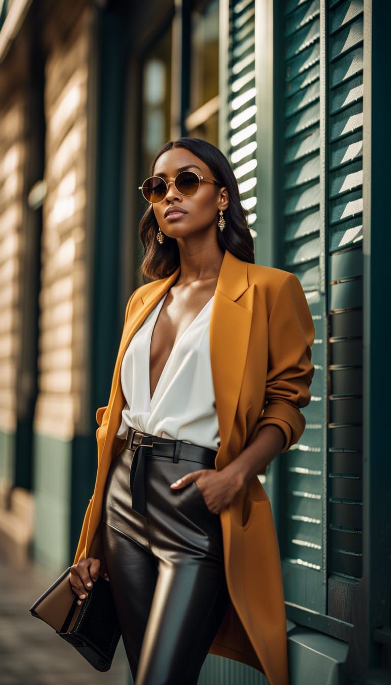 Urban Fashion Portrait with Stylish Sunglasses