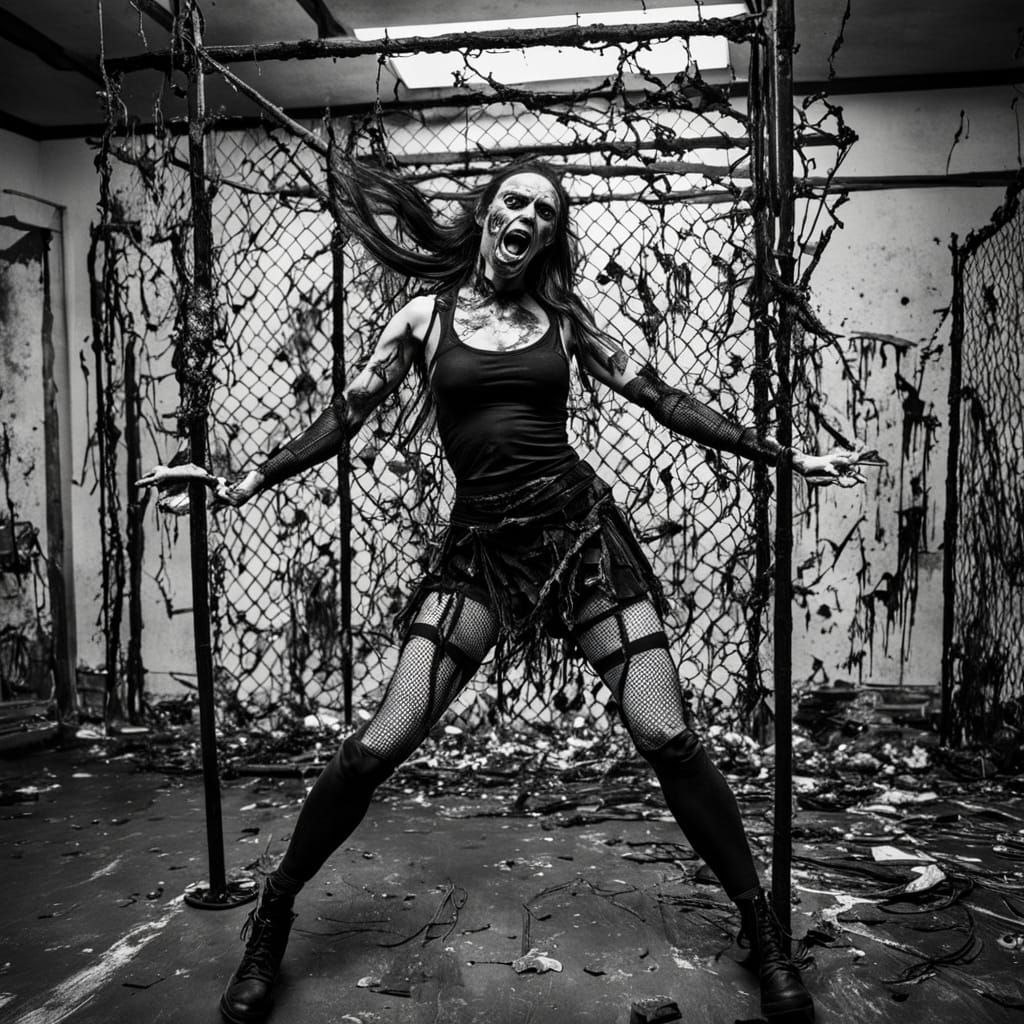 Woman Dancing in Blood Quoting Nietzsche