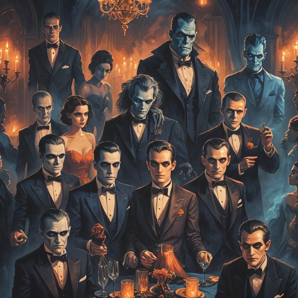 Universal Monsters Prom in Dark Fantasy Style