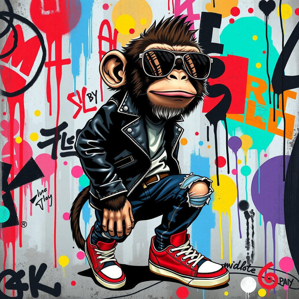 Street art monkey