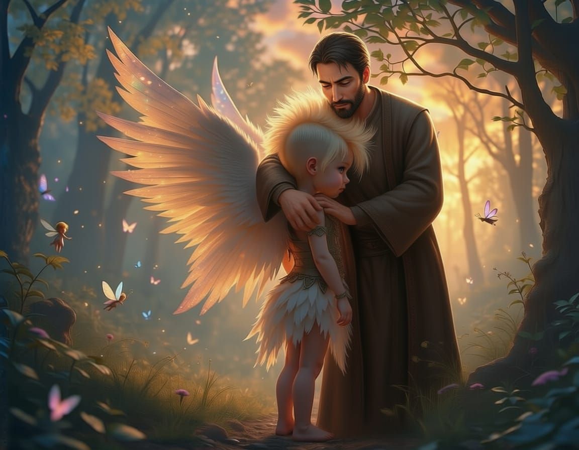 Baby Valkyrie in Twilight Forest with Pixies