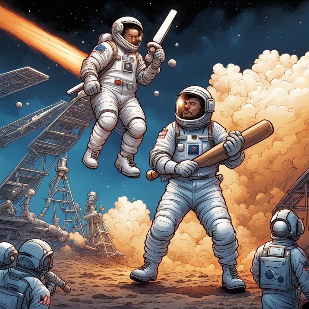 Baseball in Space: Astronauts Play Comic Book Game