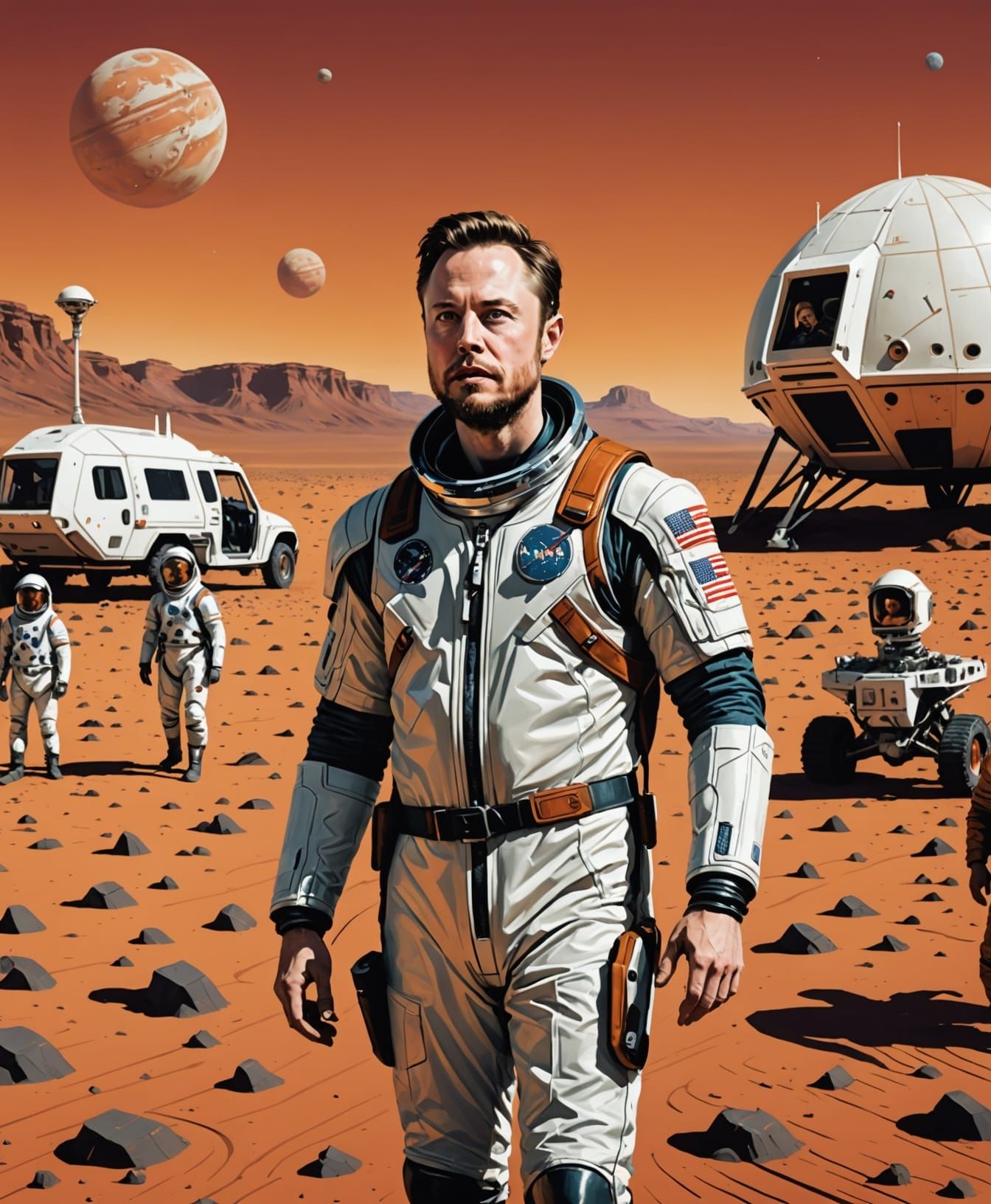 Elon Musk Arriving on Mars: Glazing Movie Poster