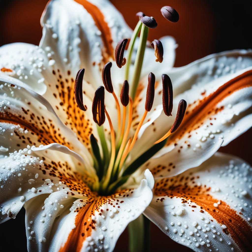 Macro Photo of a Blonde Tiger Lily