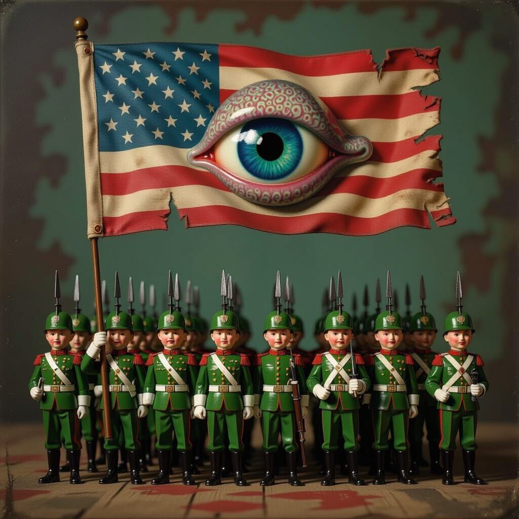 Toy Soldiers Salute Flag with Giant Squid Eye in Mark Ryden ...
