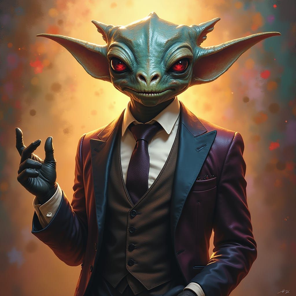 Sleazy Alien Suitor in Surrealist Fantasy Style