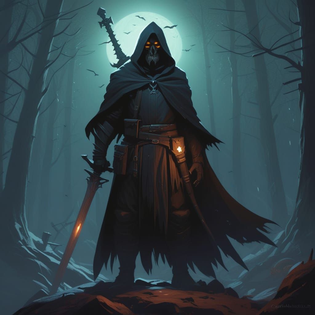 Grimdark Fantasy Landscape in Dark Medieval Style