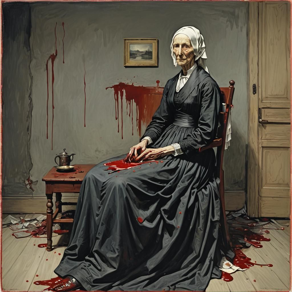 Sinister Whistler's Mother Inspired by Dark Fantasy