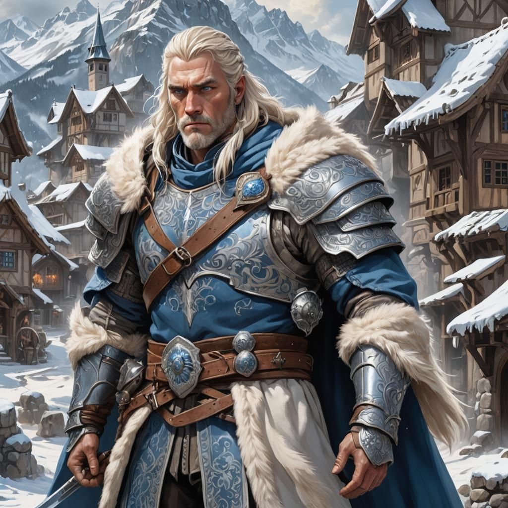 Medieval Warrior with Double Axe in Cinematic Lighting