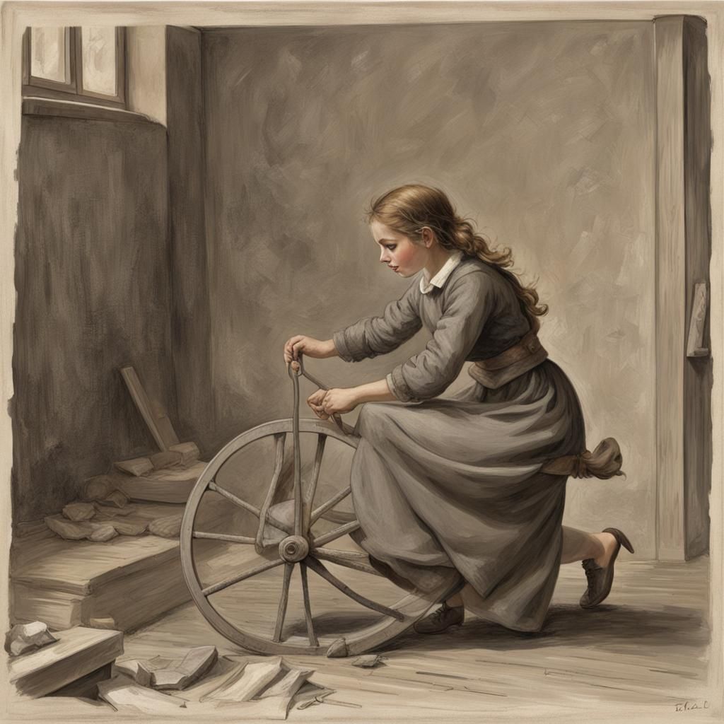 Girl Holding a Shield