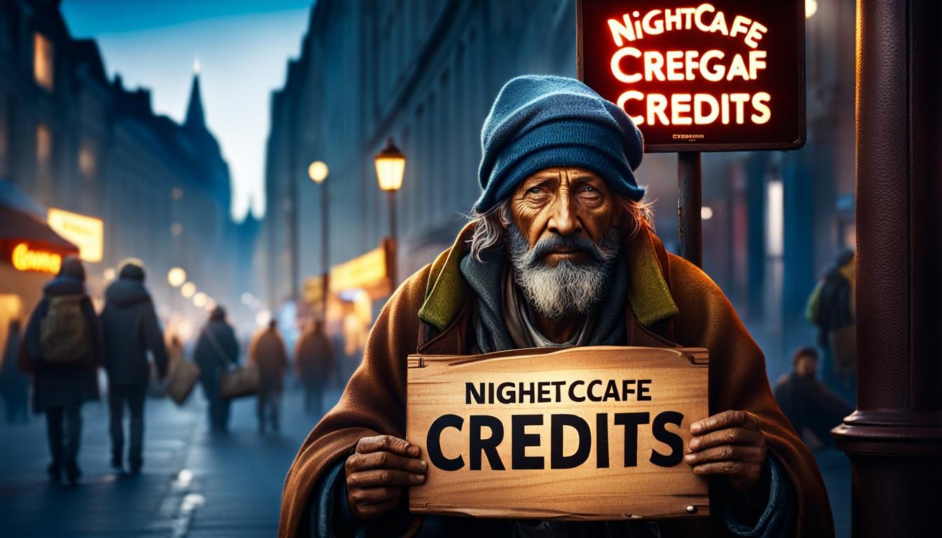Homeless Street Beggar, Professional Photography Style