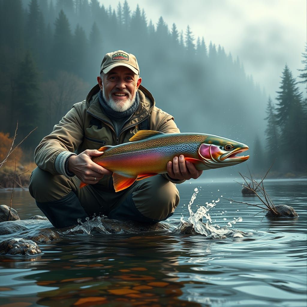 Father and Son's Triumphant Catch