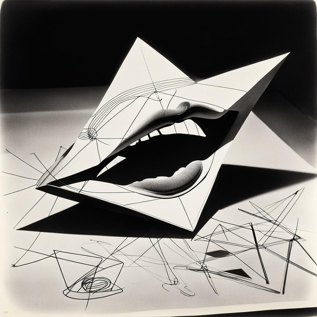 Surreal Kiss: Rayograph in Childlike Style