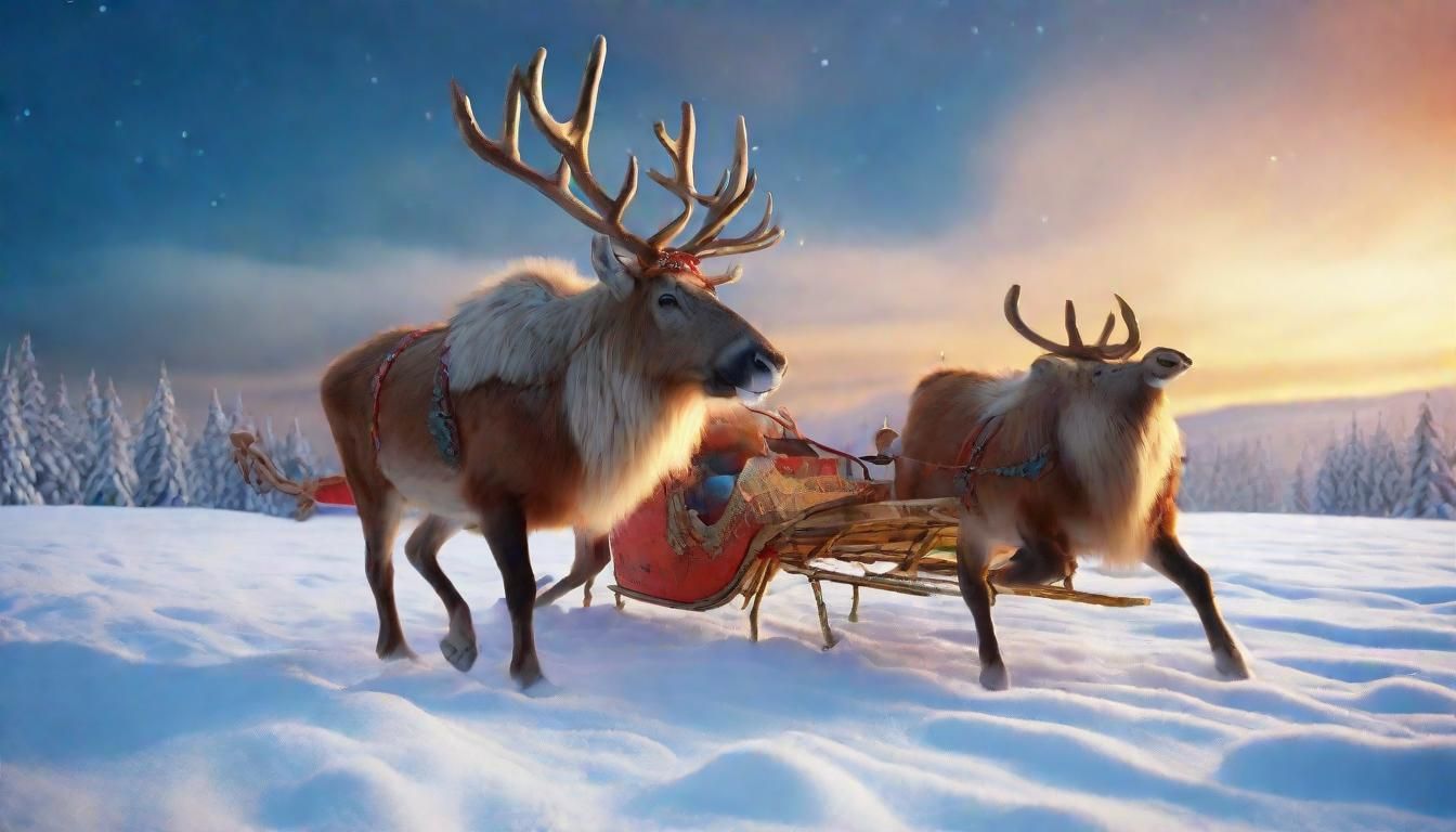 Magical Realism Christmas Scene in Pixar Style