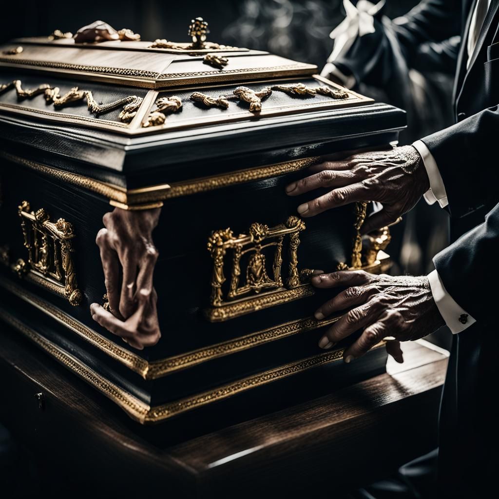 Eerie Horse-Drawn Hearse with Ghostly Figure