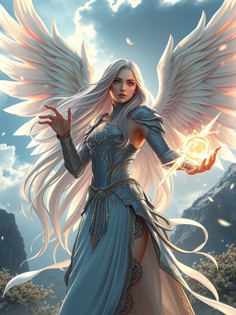 Divine Aasimar Paladin Unleashes Radiant Smite in Anime-Insp...