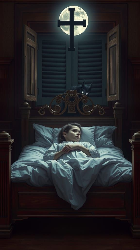 Hyperrealistic Horror: Girl, Demon, and Inverted Cross