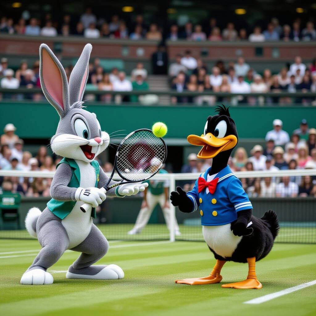 Bugs Bunny vs Daffy Duck at Wimbledon
