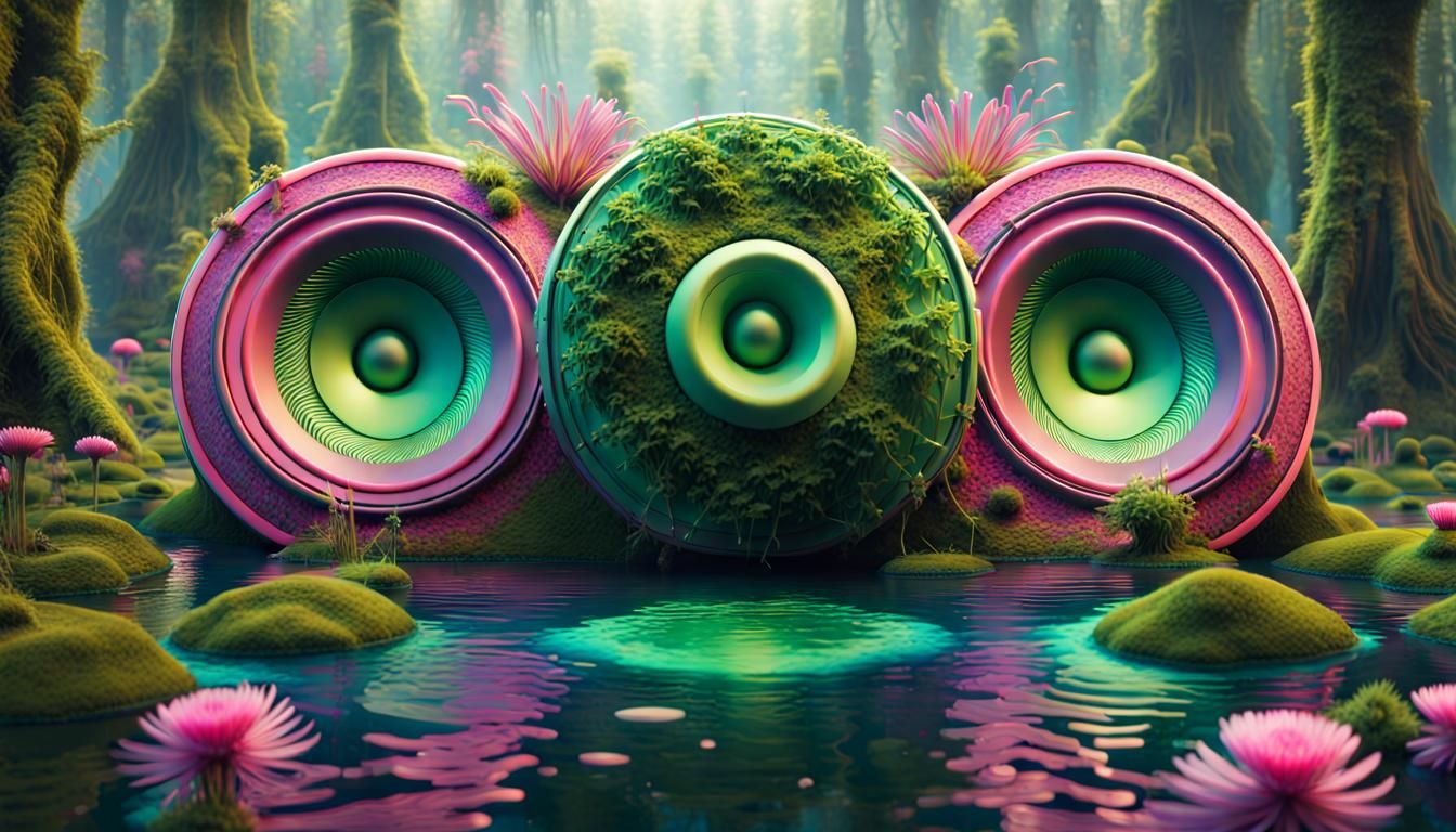 Psychedelic Speakers Thrive in Organic Swamp Ecosystem