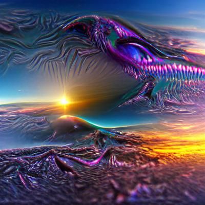 Iridescent Alien Sunrise in 8K 3D