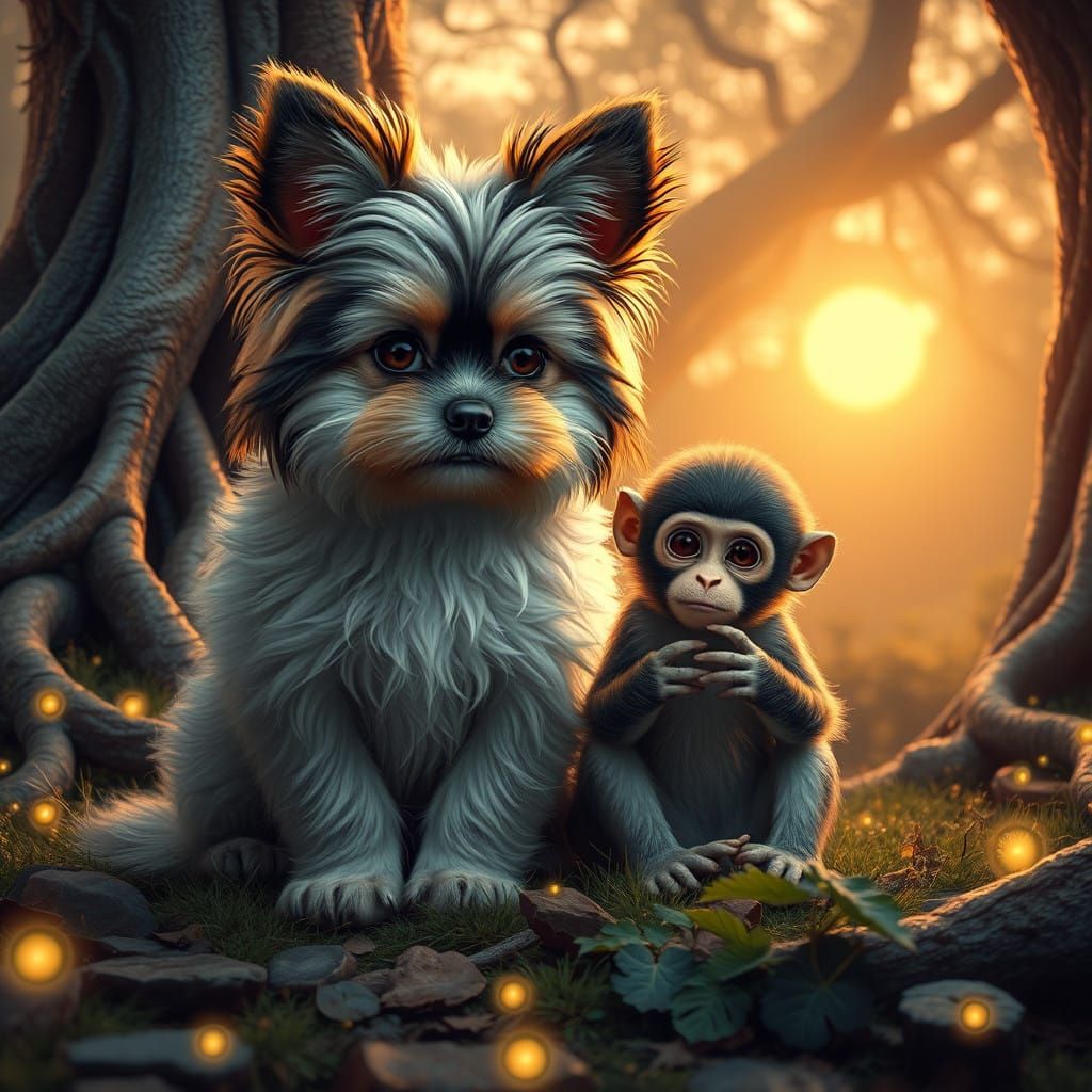 Enchanting Forest Duet in Stunning Hyper-Realism