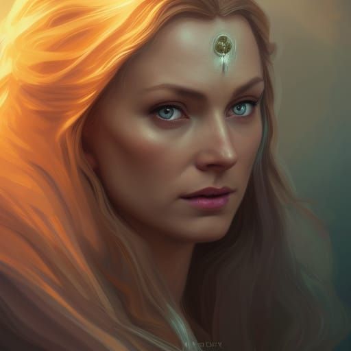 Galadriel Portrait in Hyperdetailed Lighting