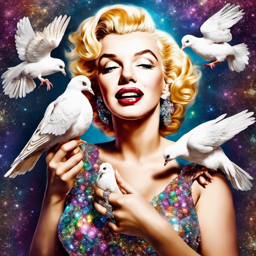 Marilyn Monroe and pigeons