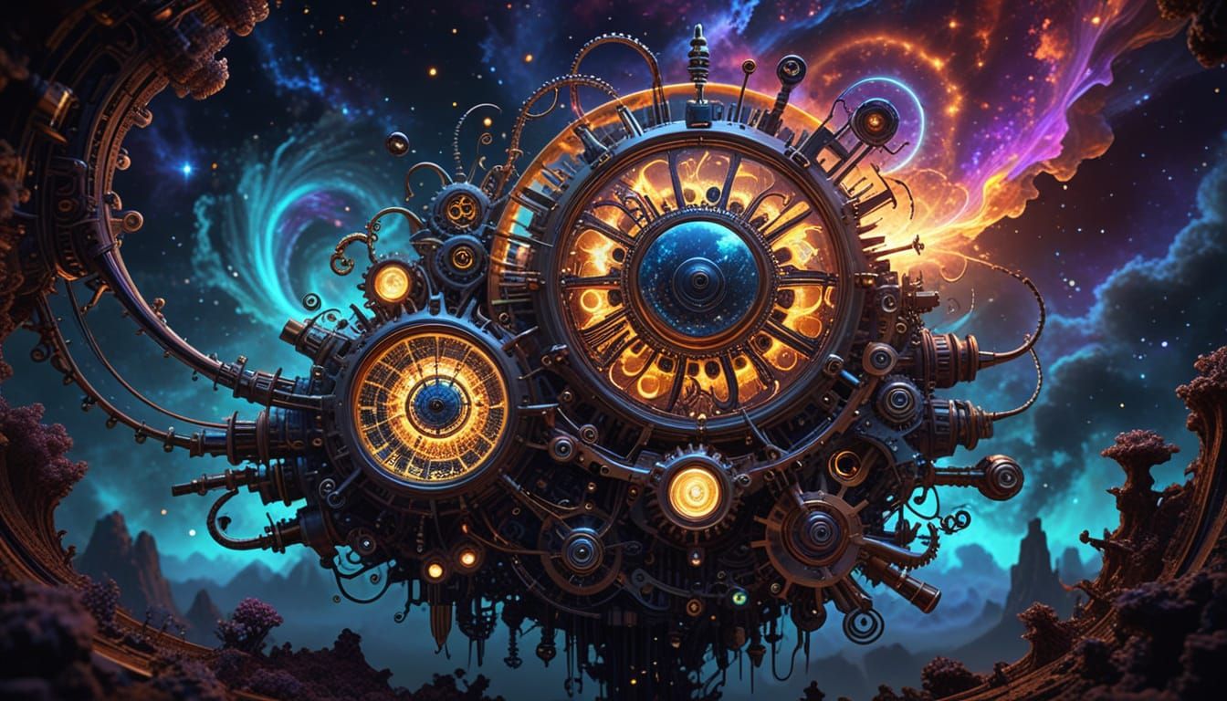 Dreamlike Modular Synthesizer with Psychedelic Nebula