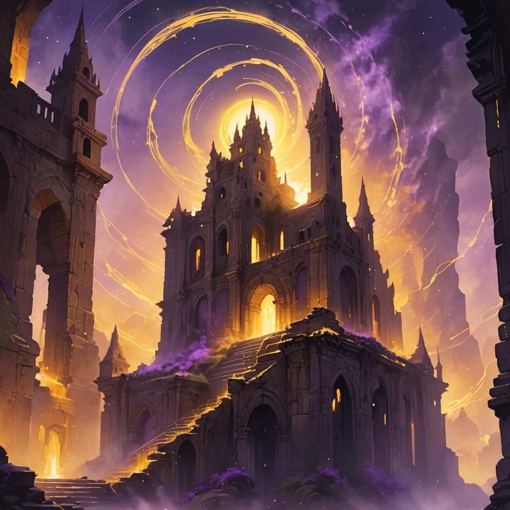 Guardian Spirit Manifests Over Ancient Ruins