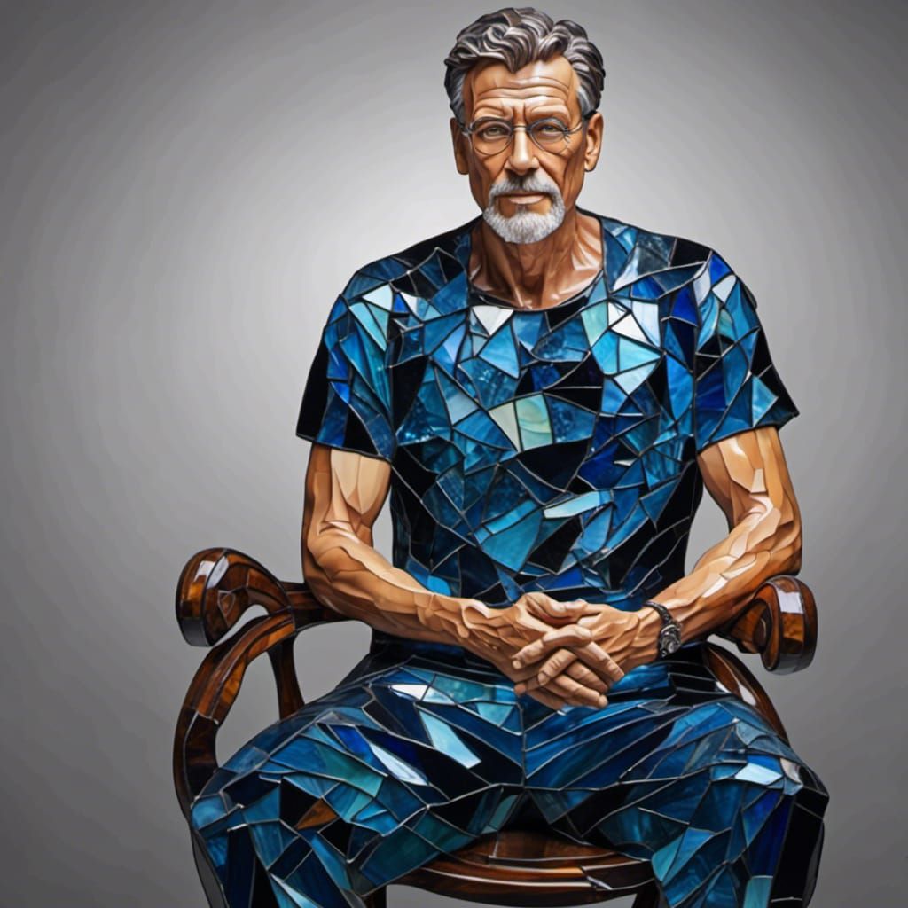 Stained Glass Figure: Intricate and Colorful Design