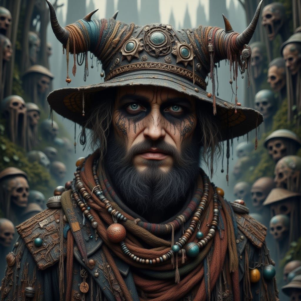 Mysterious Young Man in a Haunted, Overgrown Landscape