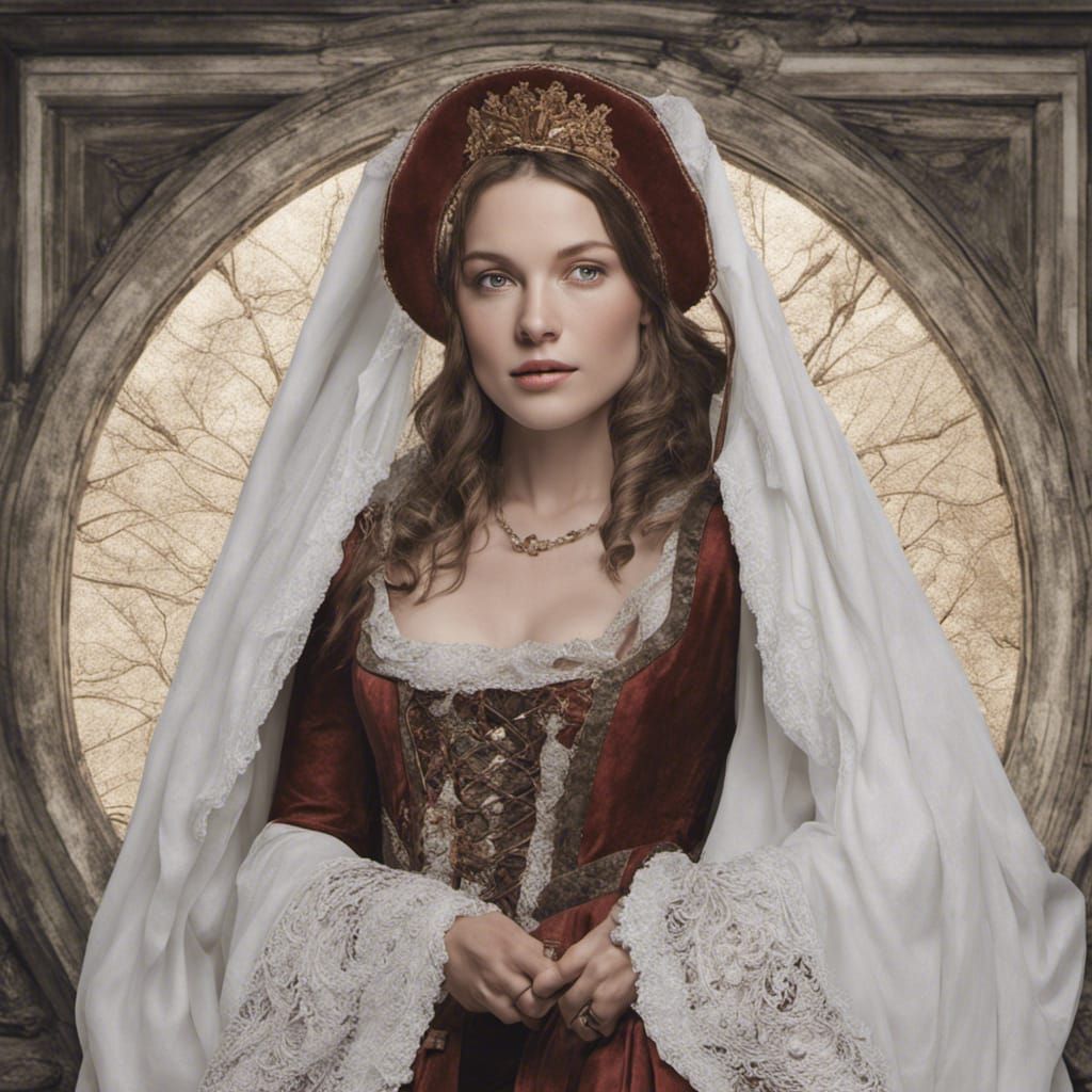 Anne Boleyn Portrait in 15th Century Style